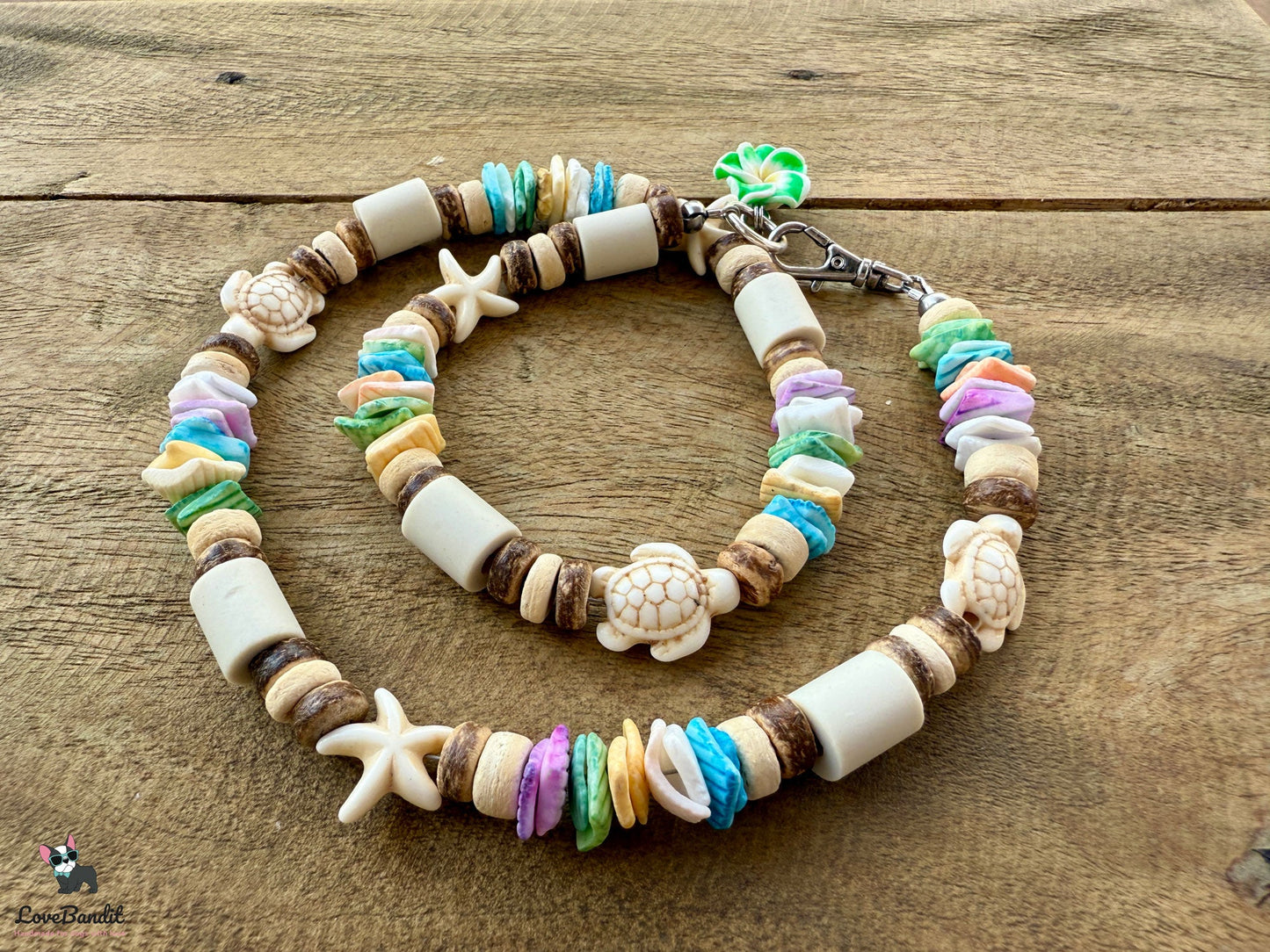 EM Keramik Halsband Muschel pastellbunt LoveBandit