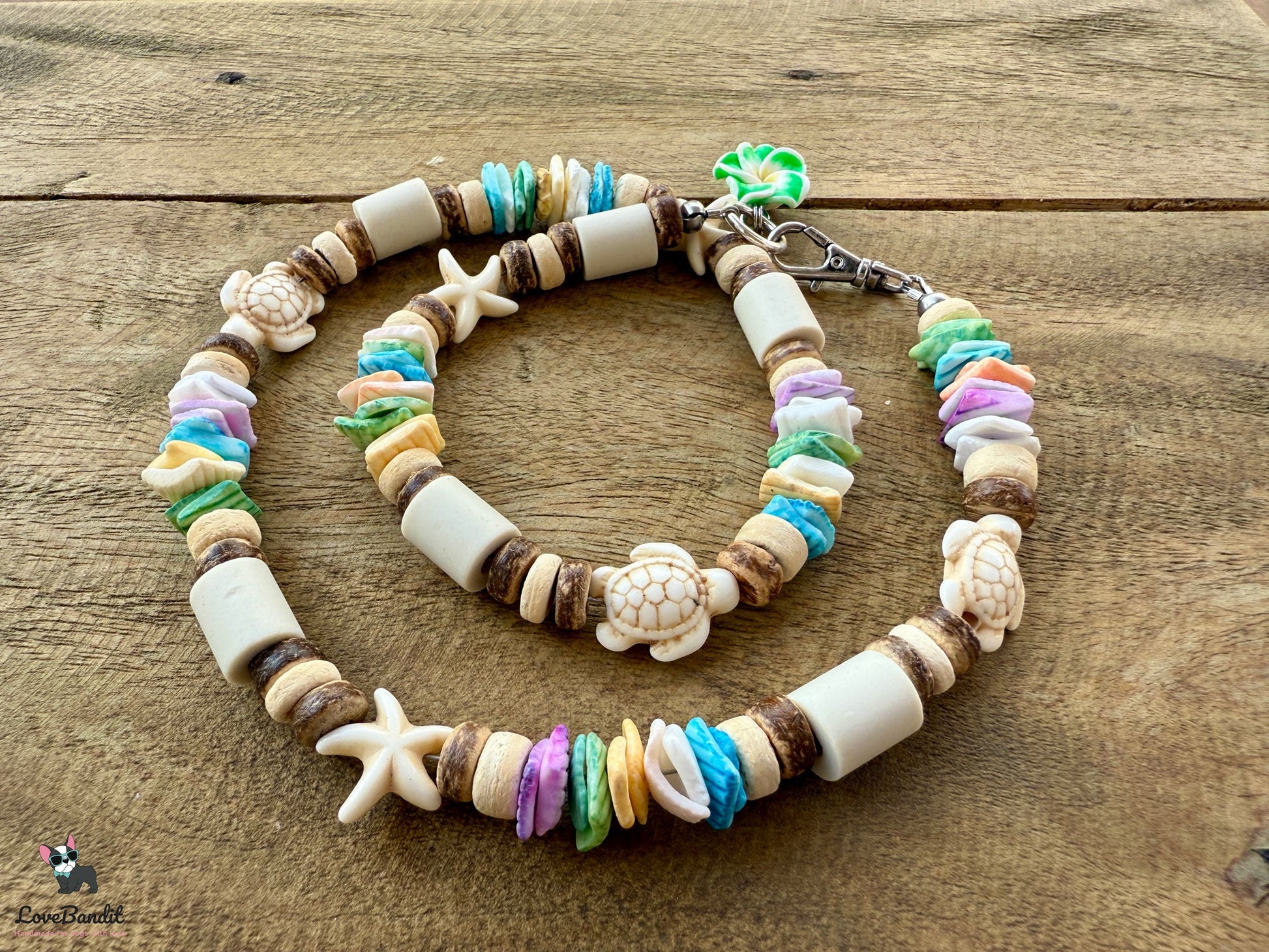 EM Keramik Halsband Muschel pastellbunt LoveBandit