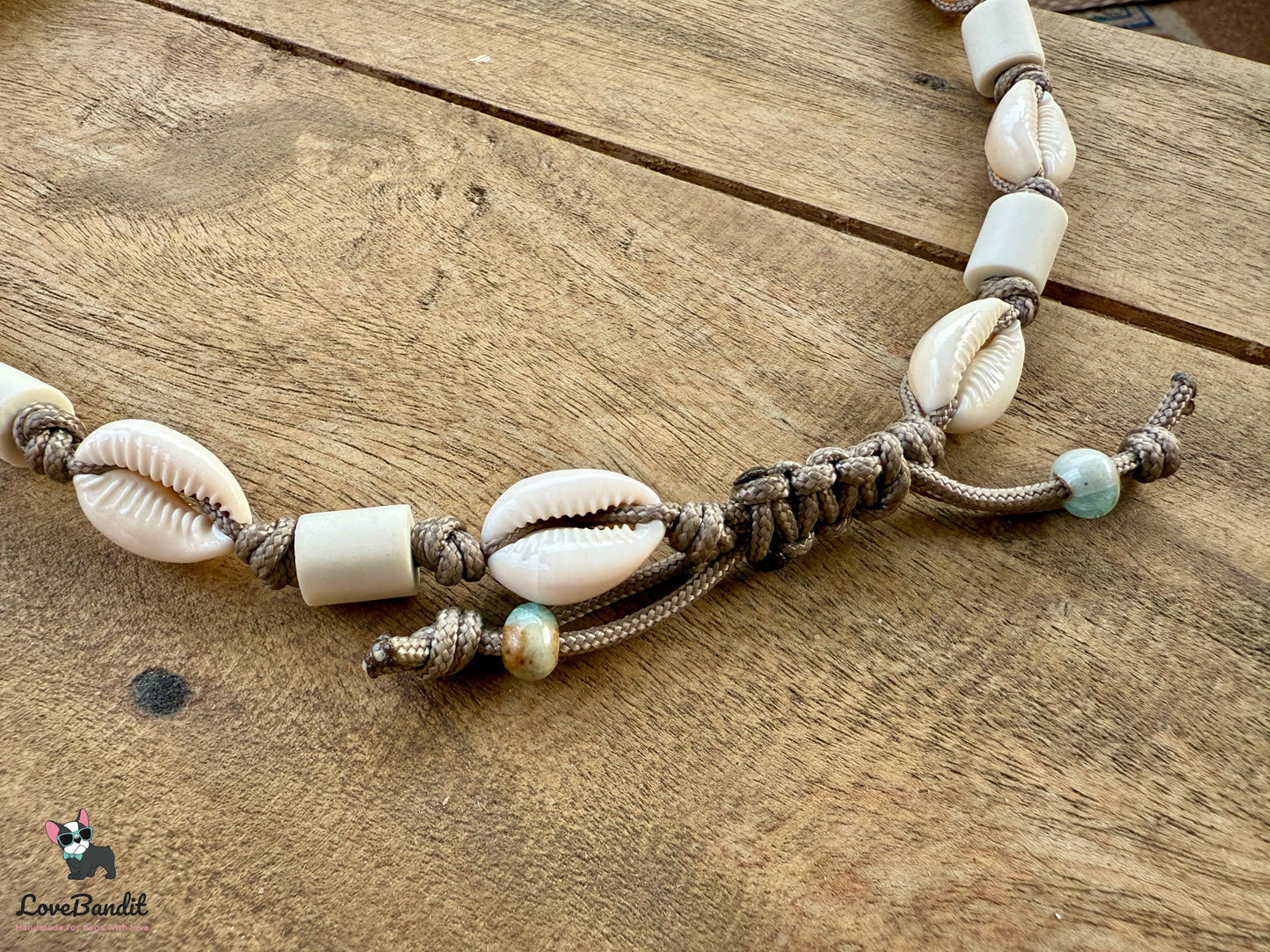 EM-Keramik Halsband Zeckenhalsband Muscheln verstellbar LoveBandit