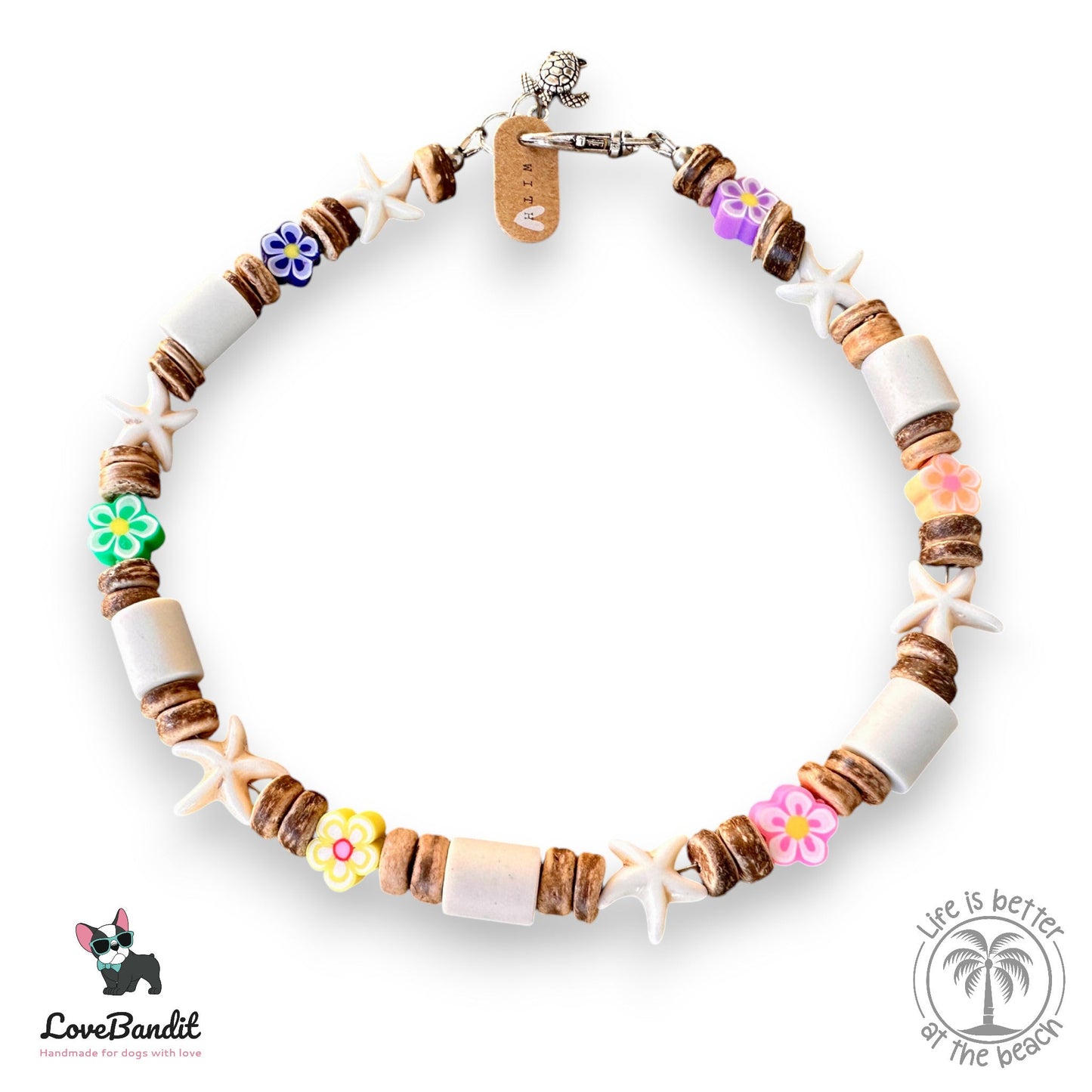 EM-Keramik-Halsband-Seesterne-Blümchen-bunt-LoveBandit