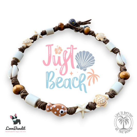 EM-Keramik Halsband "Tag am Meer" haselnussbraun