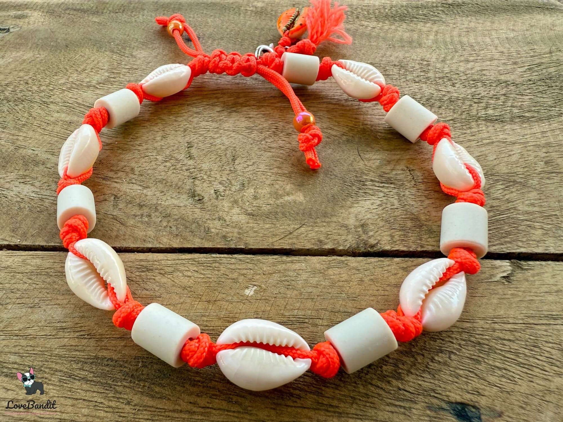 EM-Keramik Halsband Muscheln NEON verstellbar Lovebandit