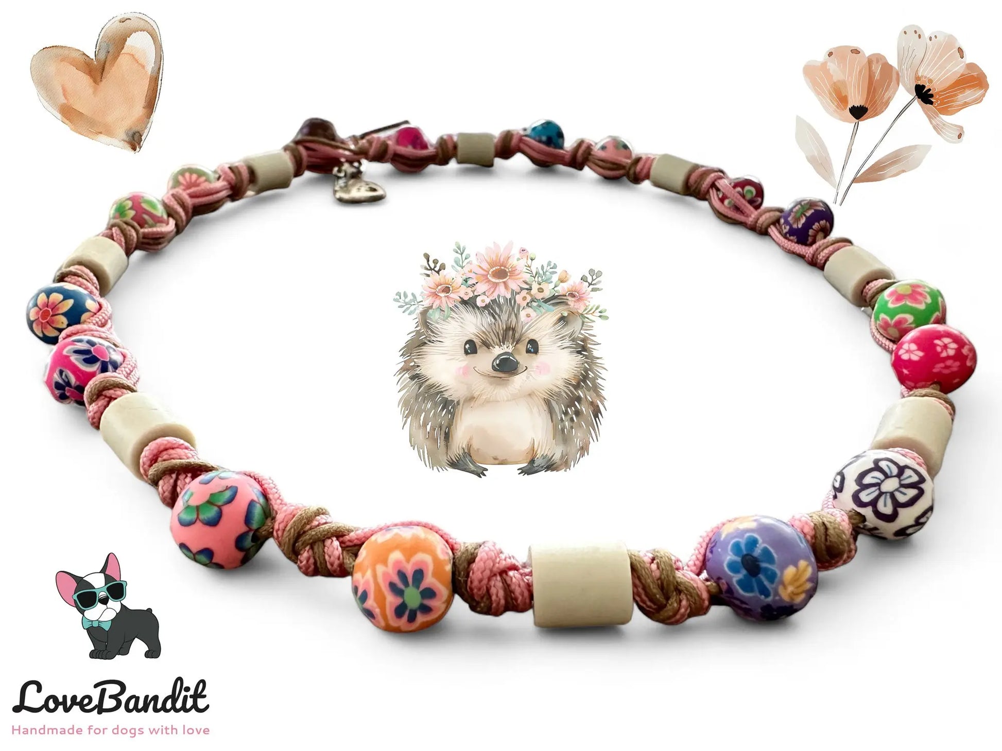EM-Keramik Halsband Zeckenhalsband Bunte Perlen - LoveBandit