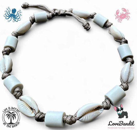 EM-Keramik Halsband Zeckenhalsband Muscheln verstellbar - LoveBandit