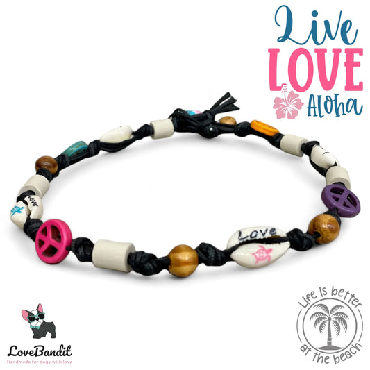 EM-Keramik Halsband Zeckenhalsband "Peace and Love" - LoveBandit