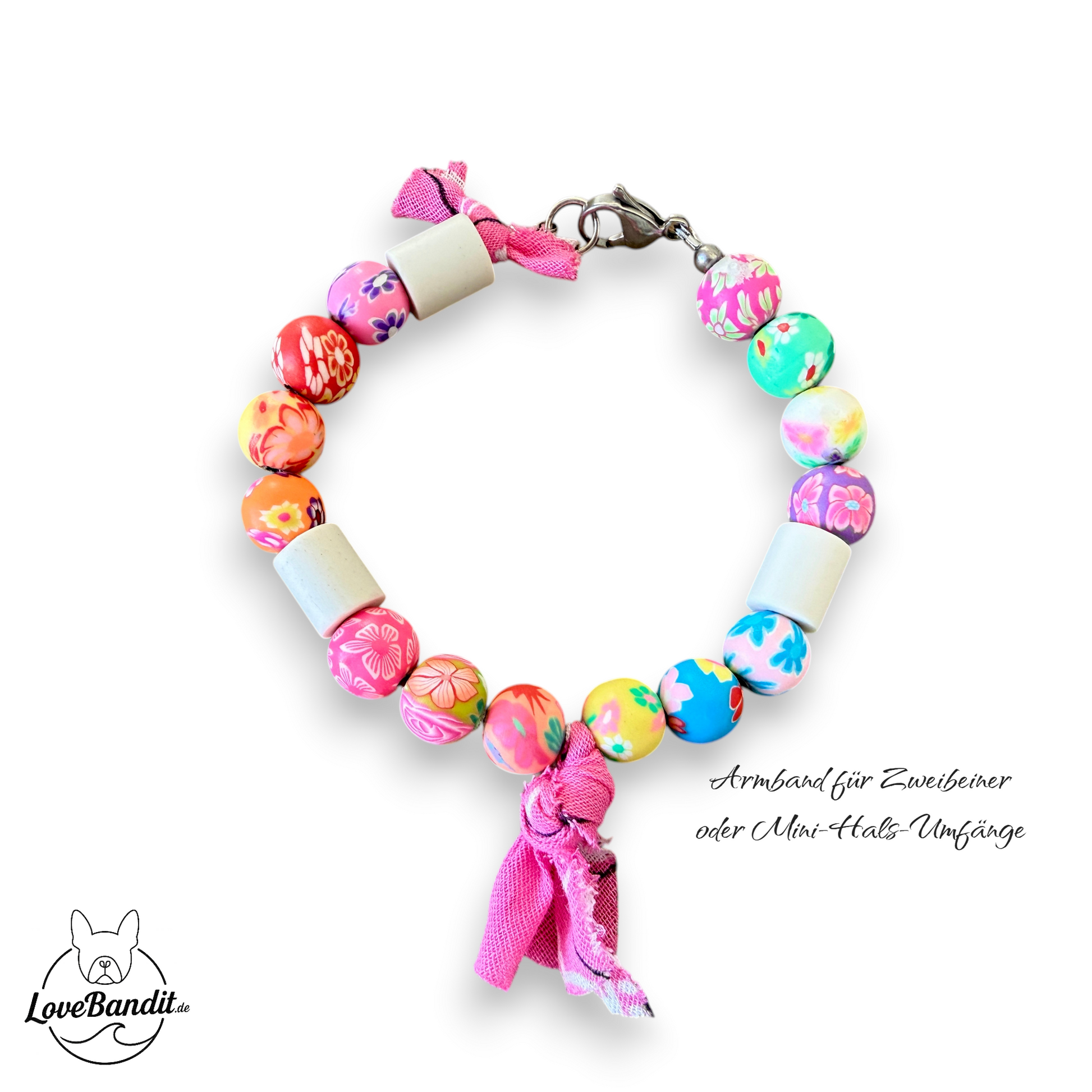 EM-Keramik Halsband Zeckenhalsband Pearl & Bandana Perlen Lovebandit