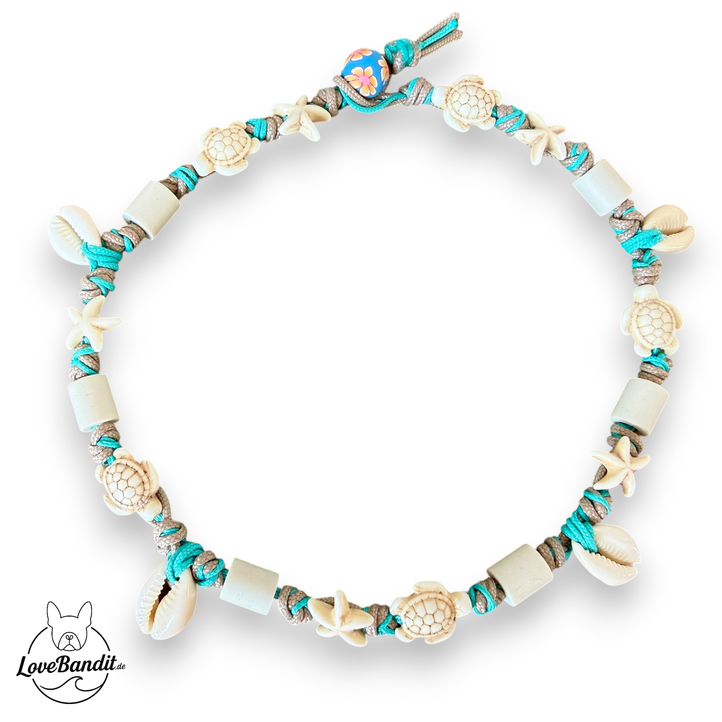 EM-Keramik Halsband Zeckenhalsband Muscheln Surf Dog Lovebandit