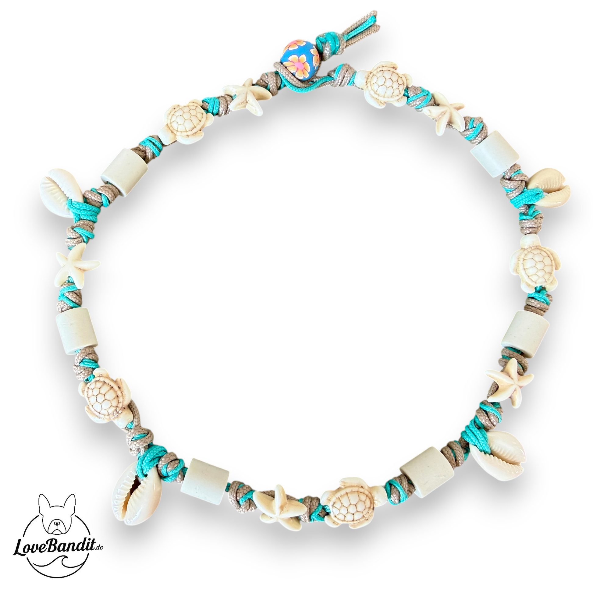 EM-Keramik Halsband Zeckenhalsband Muscheln Surf Dog Lovebandit