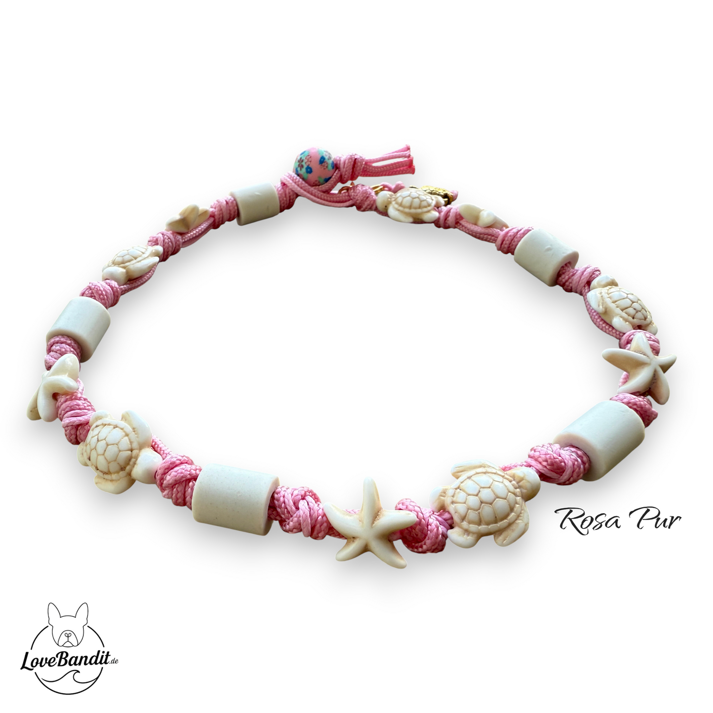 EM-Keramik Halsband Schildkröten und Seesterne natur LoveBandit