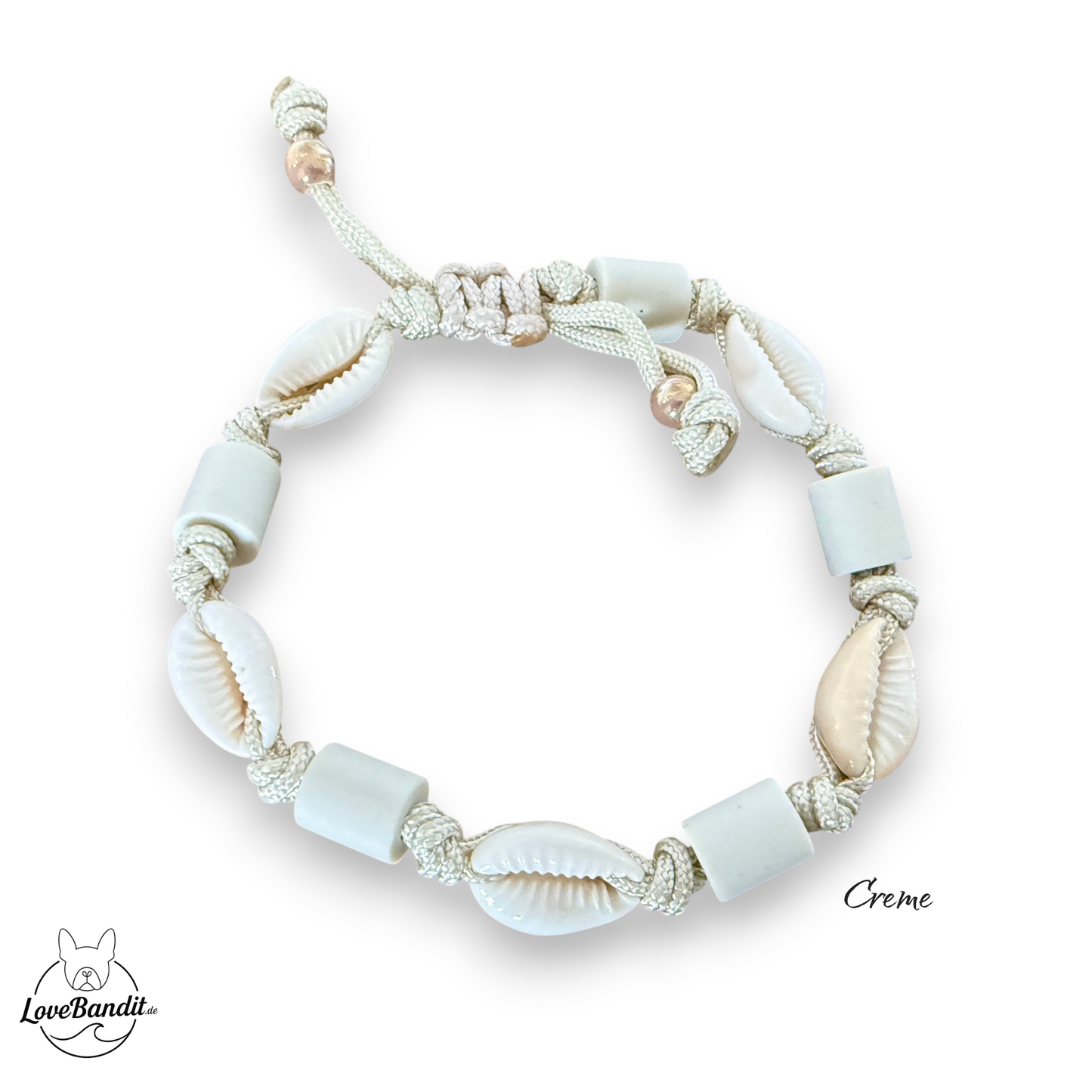 EM-Keramik Halsband mit Naturmuscheln verstellbar LoveBandit