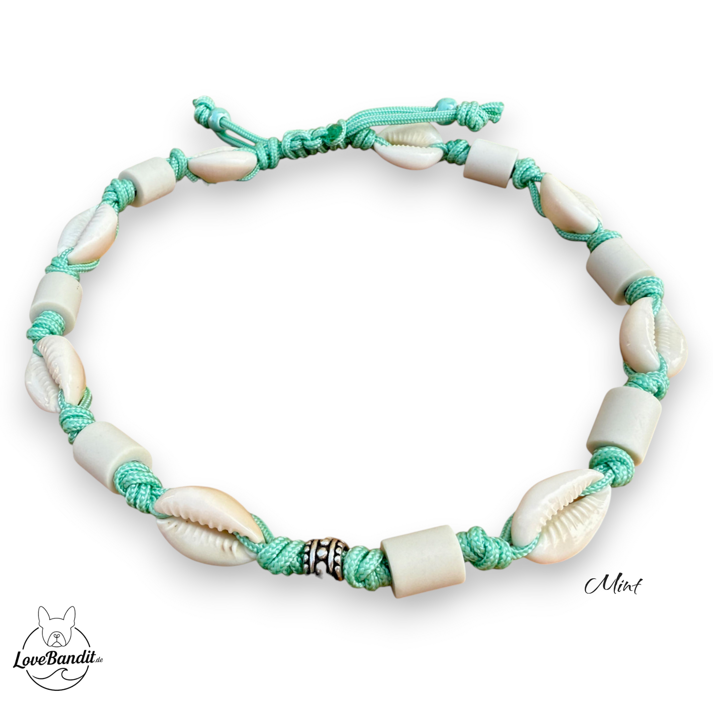EM-Keramik Halsband mit Naturmuscheln verstellbar LoveBandit