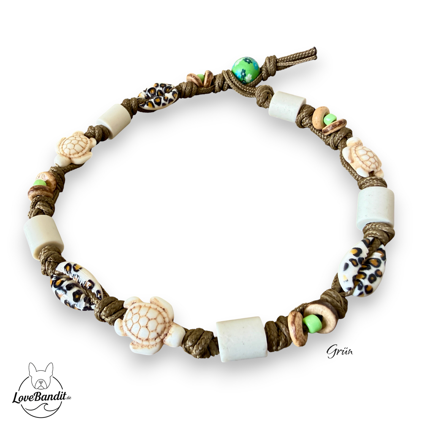 EM-Keramik Halsband Leo mit Muscheln LoveBandit