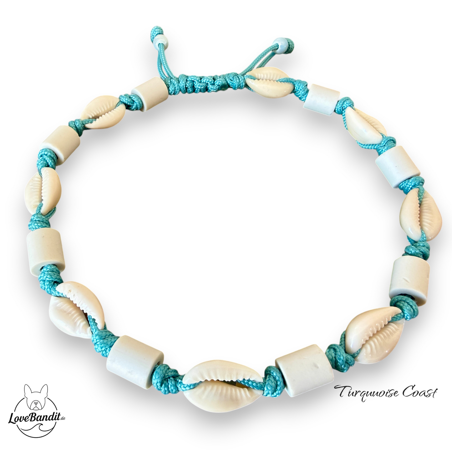 EM-Keramik Halsband mit Naturmuscheln verstellbar LoveBandit