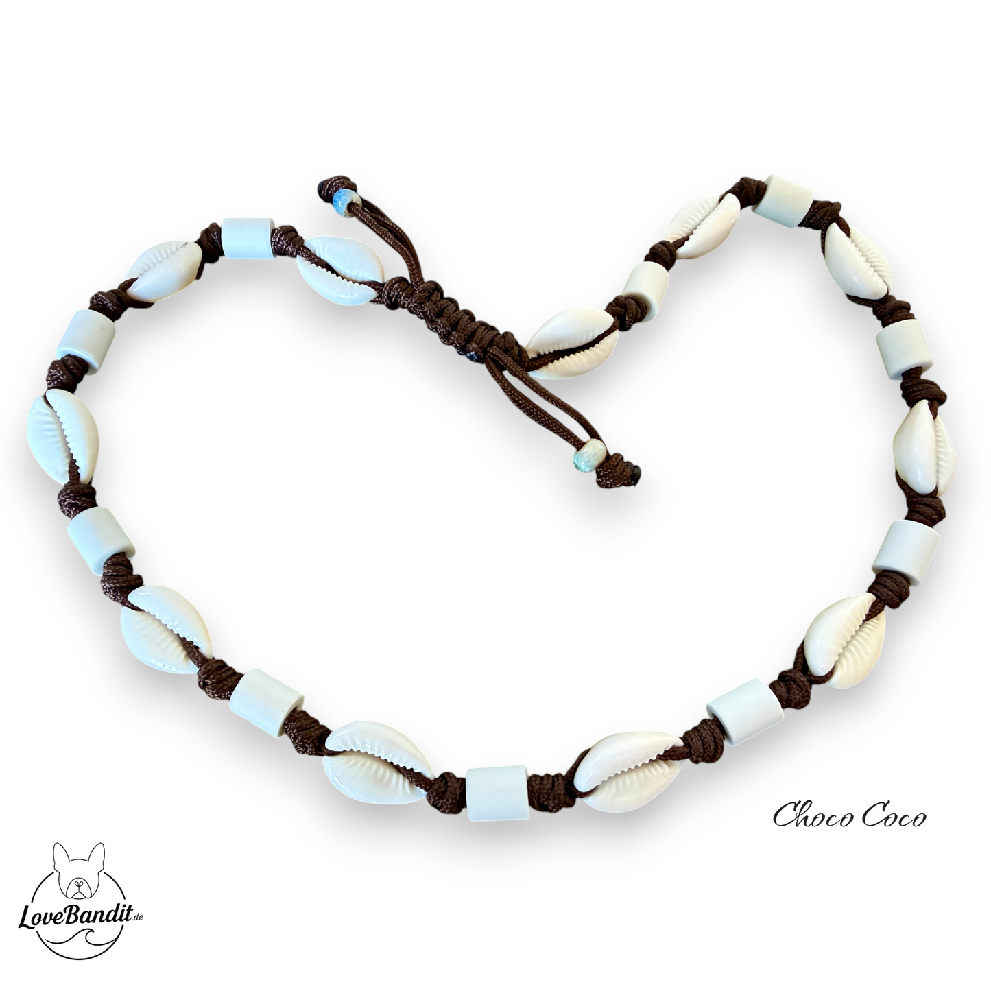EM-Keramik Halsband mit Naturmuscheln verstellbar LoveBandit