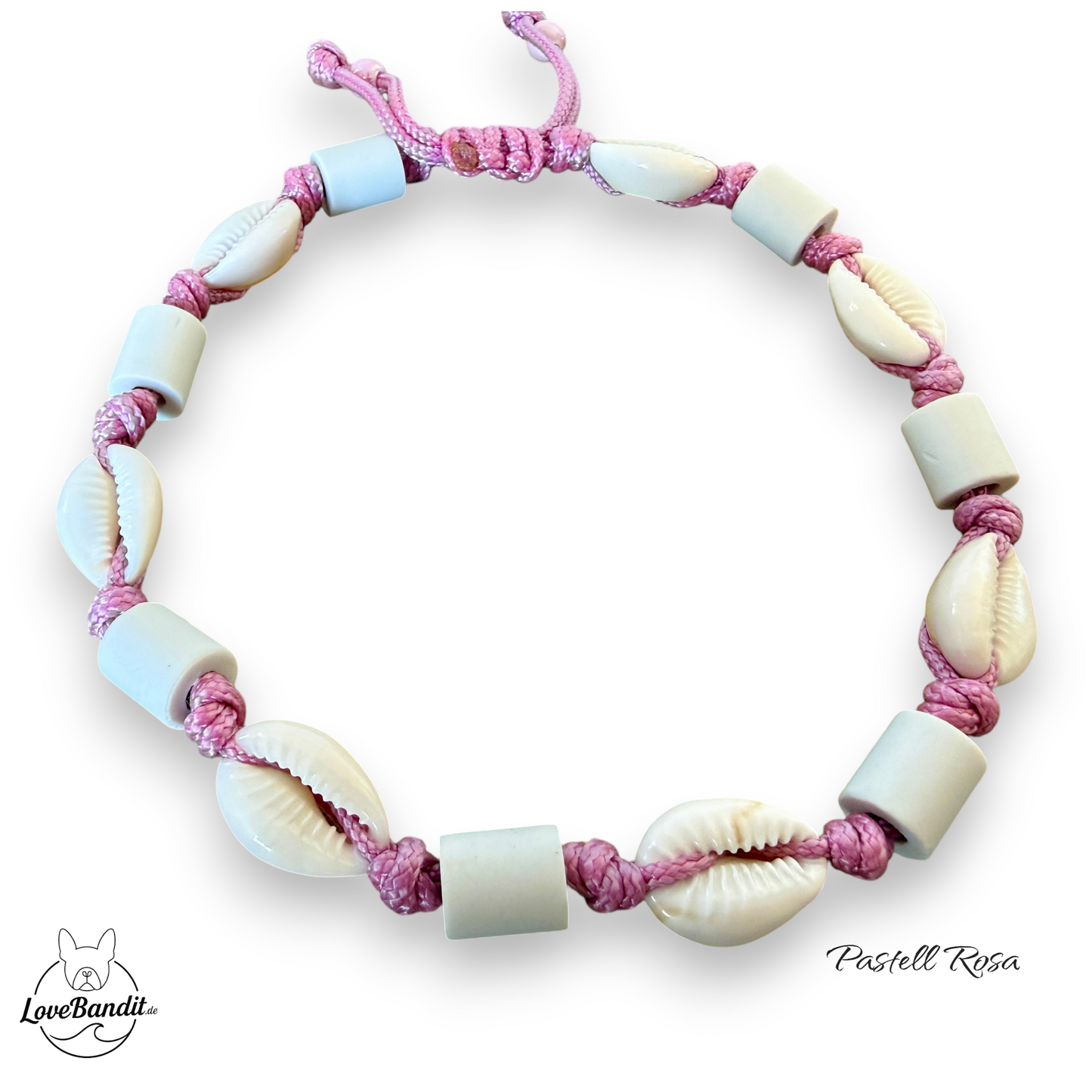 EM-Keramik Halsband mit Naturmuscheln verstellbar LoveBandit