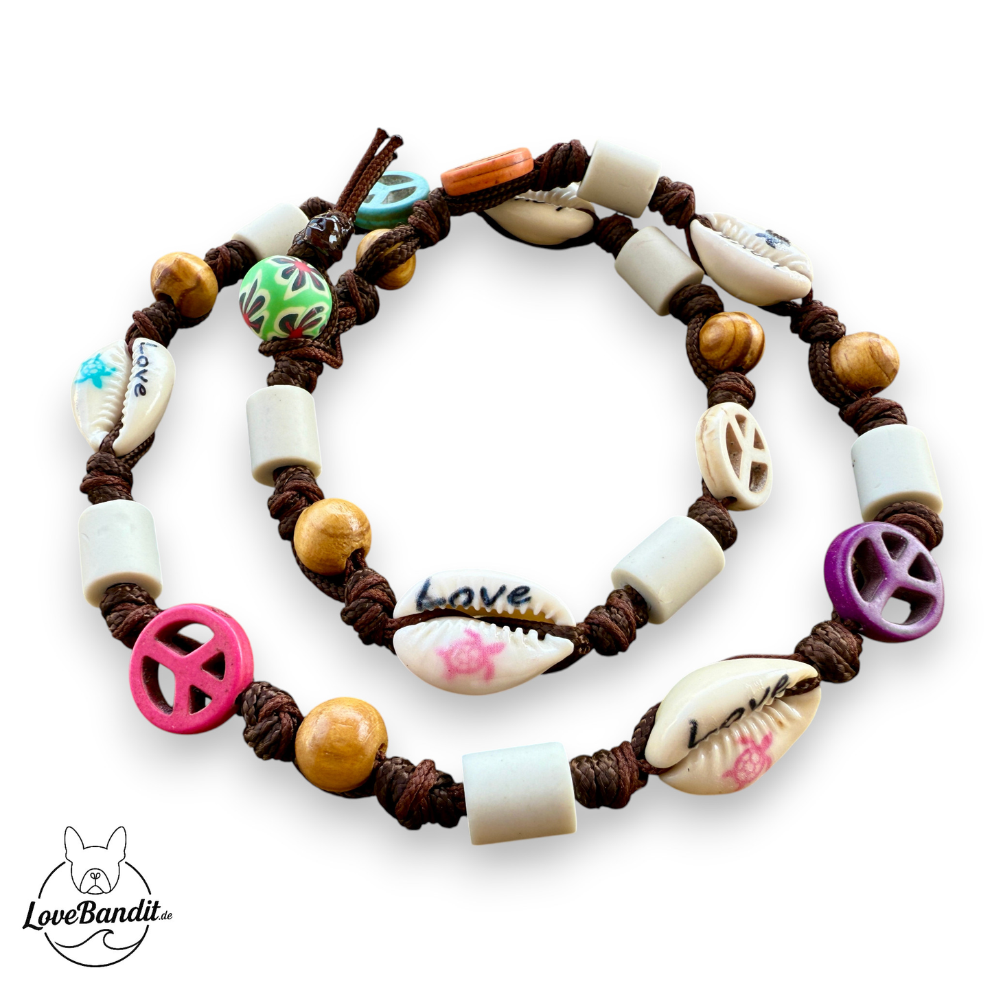 EM-Keramik Halsband Zeckenhalsband Peace and Love Lovebandit