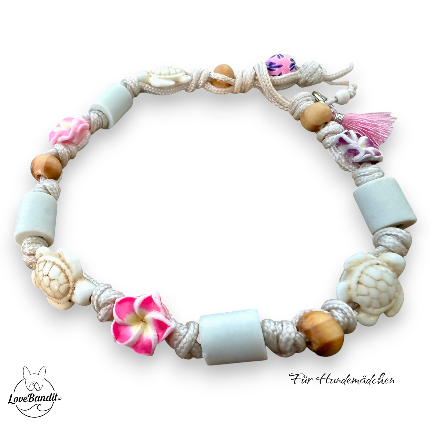 EM-Keramik Halsband bunte Hawaiiblumen LoveBandit