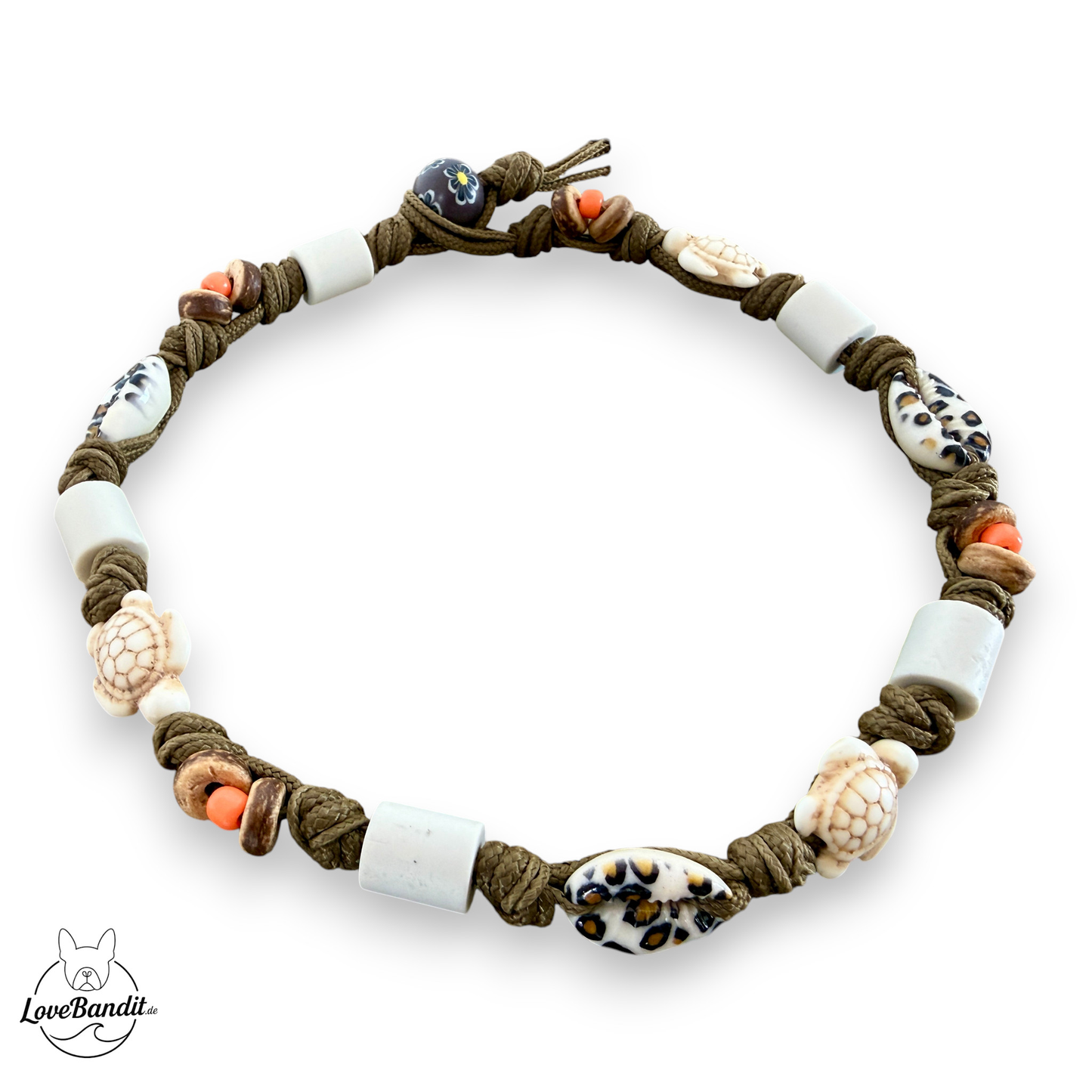 EM-Keramik Halsband Leo mit Muscheln LoveBandit