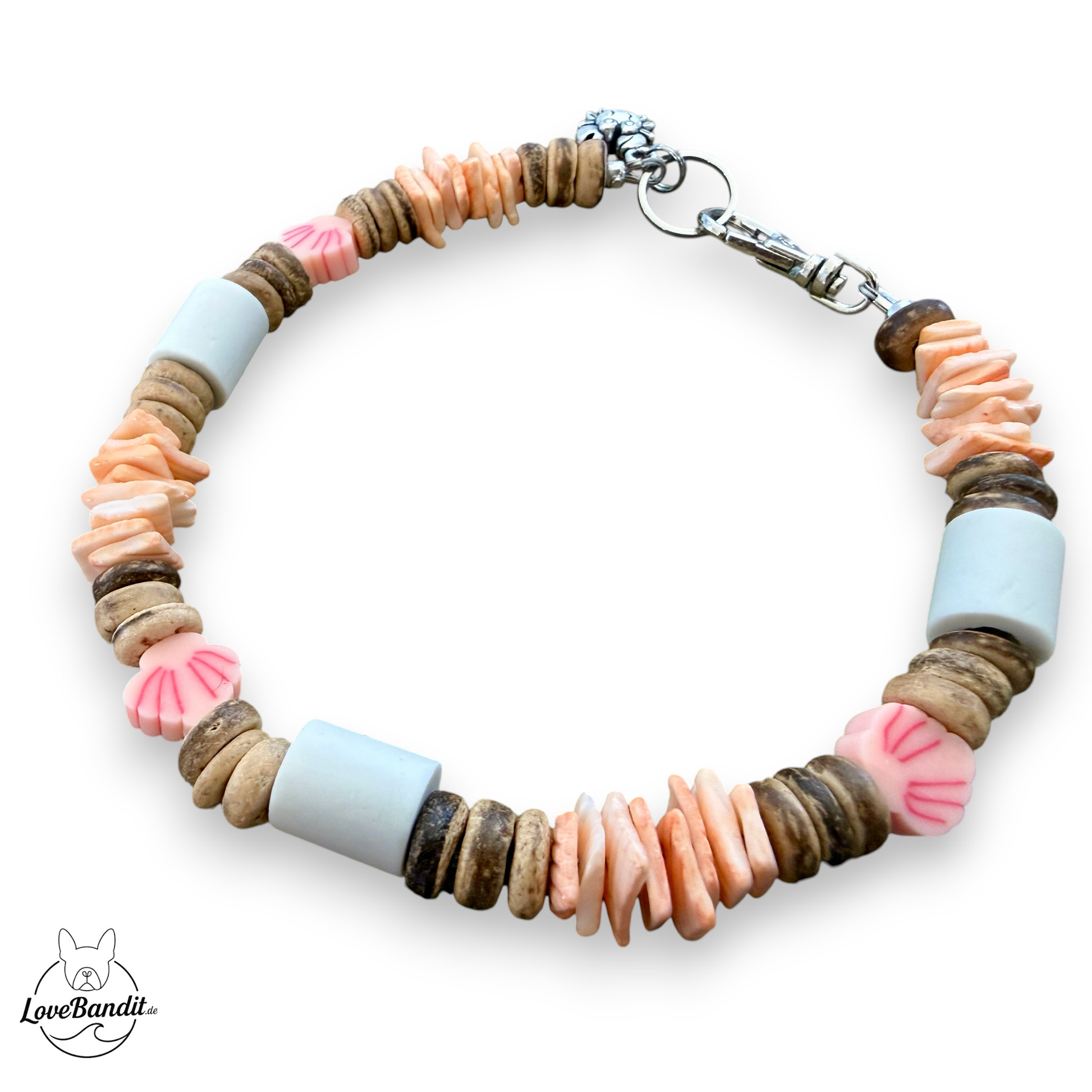 EM-Keramik Halsband Muschel Koralle Orange LoveBandit