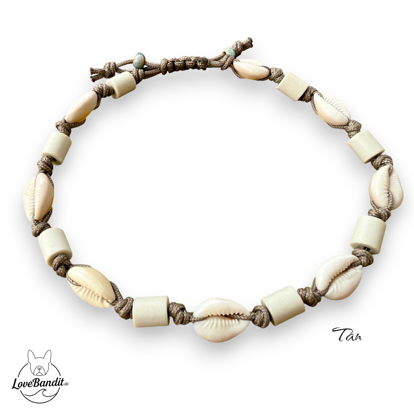 EM-Keramik Halsband Muscheln verstellbar mit Anhänger LoveBandit