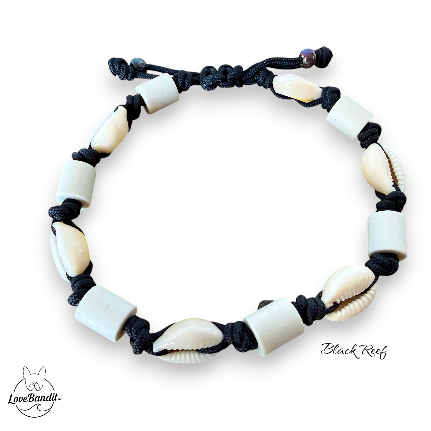 EM-Keramik Halsband mit Naturmuscheln verstellbar LoveBandit