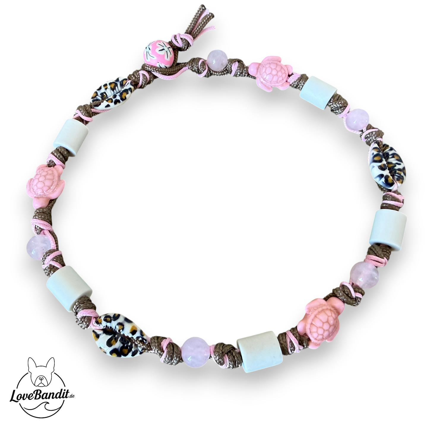 EM Keramik Heilstein Halsband Rosé Ocean