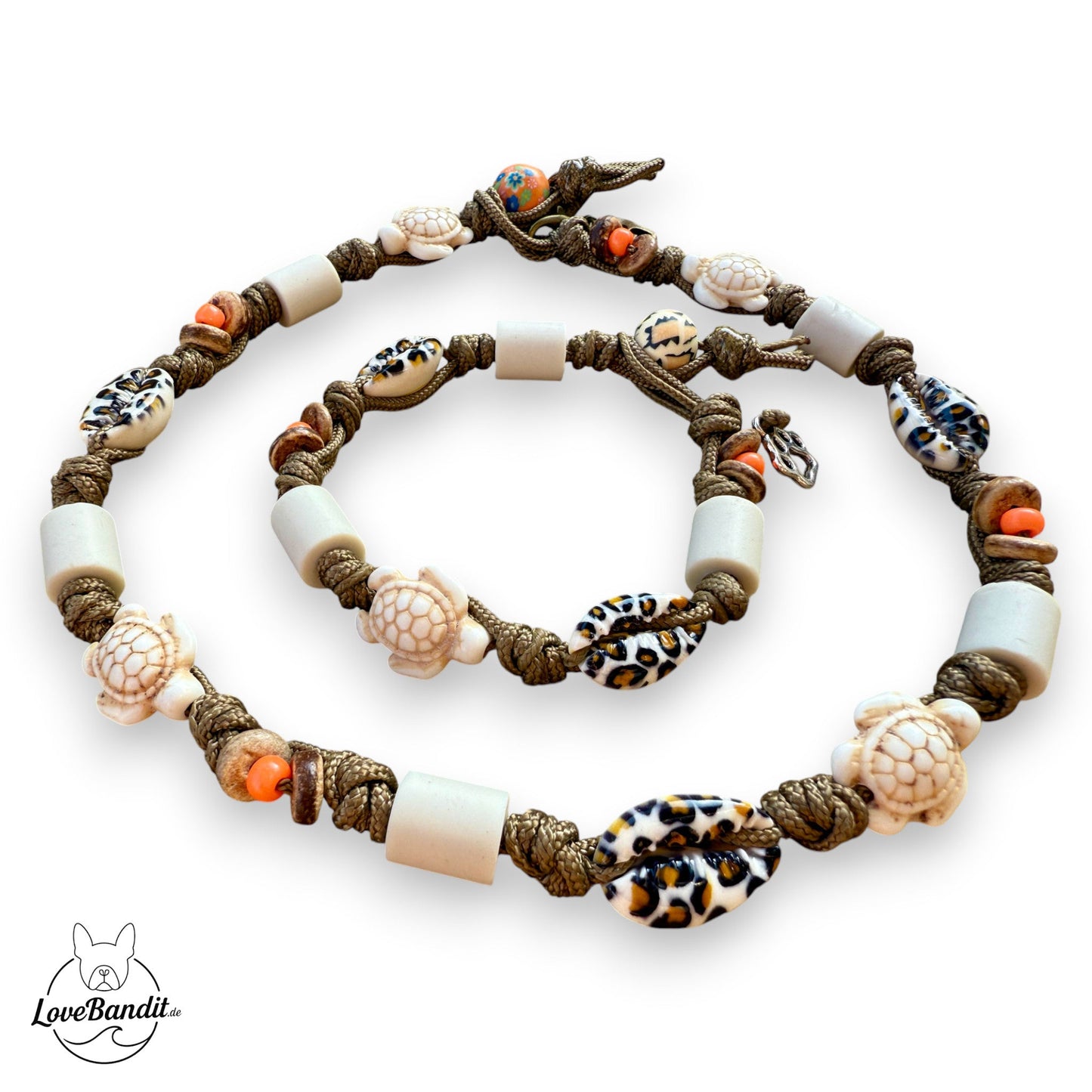 EM-Keramik Halsband Leo mit Muscheln LoveBandit
