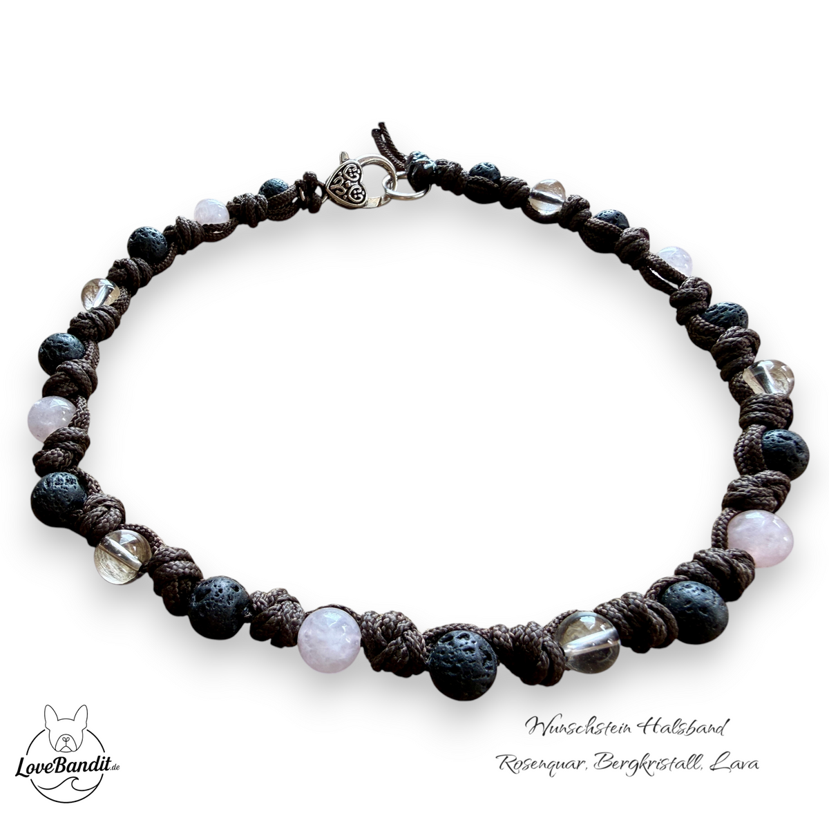 Chakra Halsband für Hunde - 7 Chakra Edelsteine mit Lava Lovebandit
