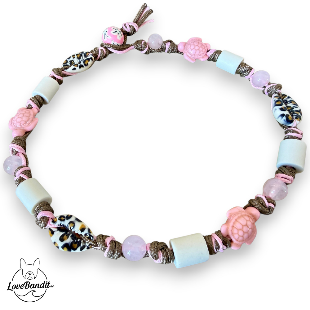 EM Keramik Heilstein Halsband Rosé Ocean