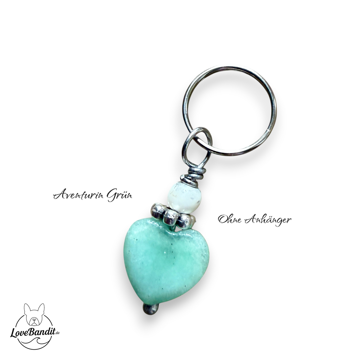 Heilsteinanhänger für Hunde Herz aus Aventurin