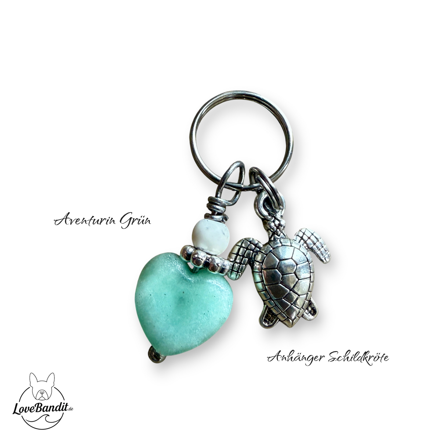 Heilsteinanhänger für Hunde Herz aus Aventurin