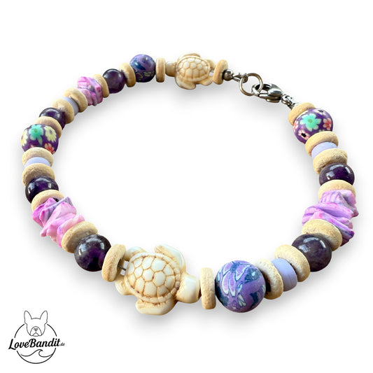 Heilstein Halsband Turtle Amethyst