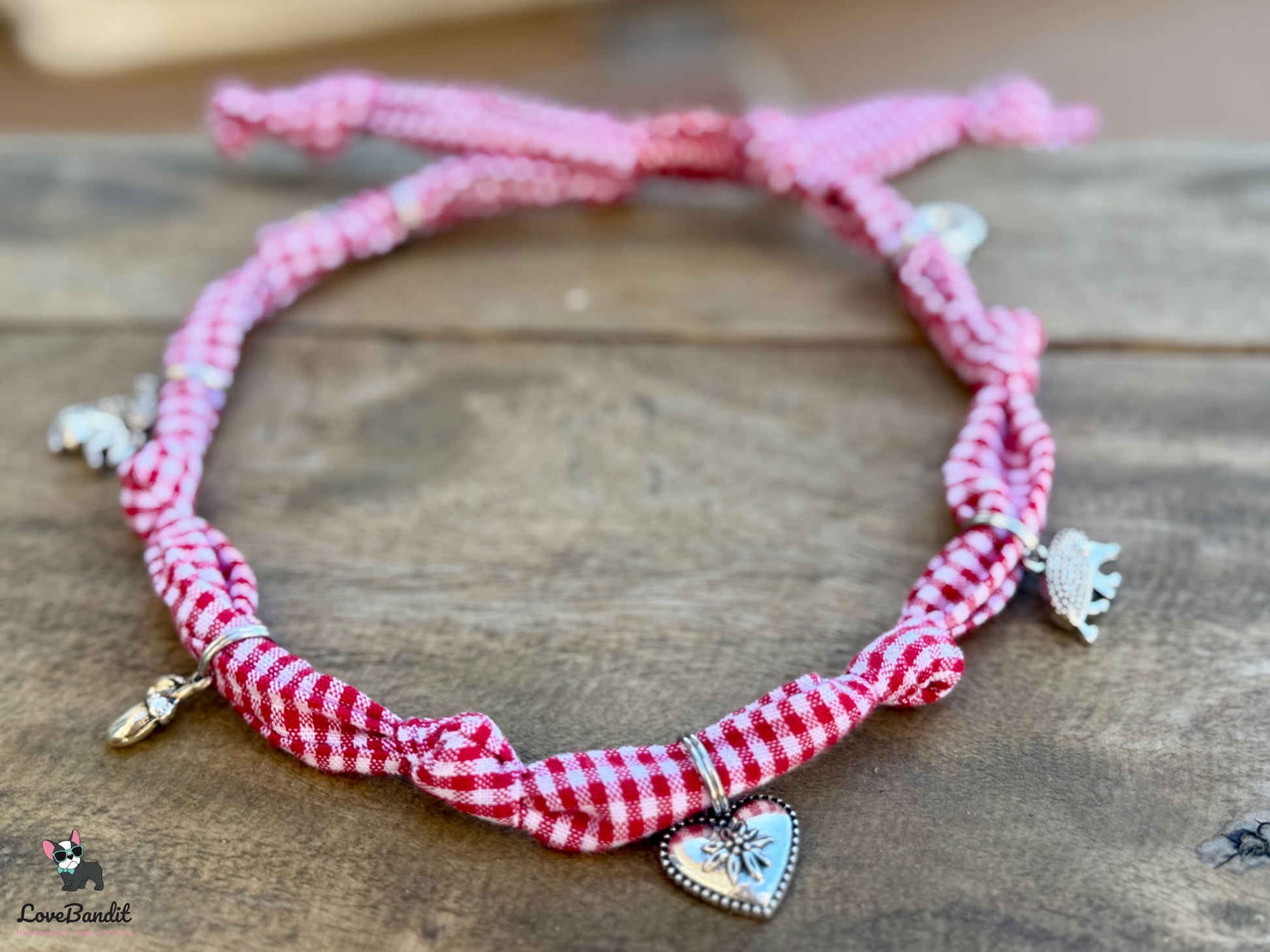 Schmuckkette für Hunde Wiesn Edition rot Vichy Lovebandit