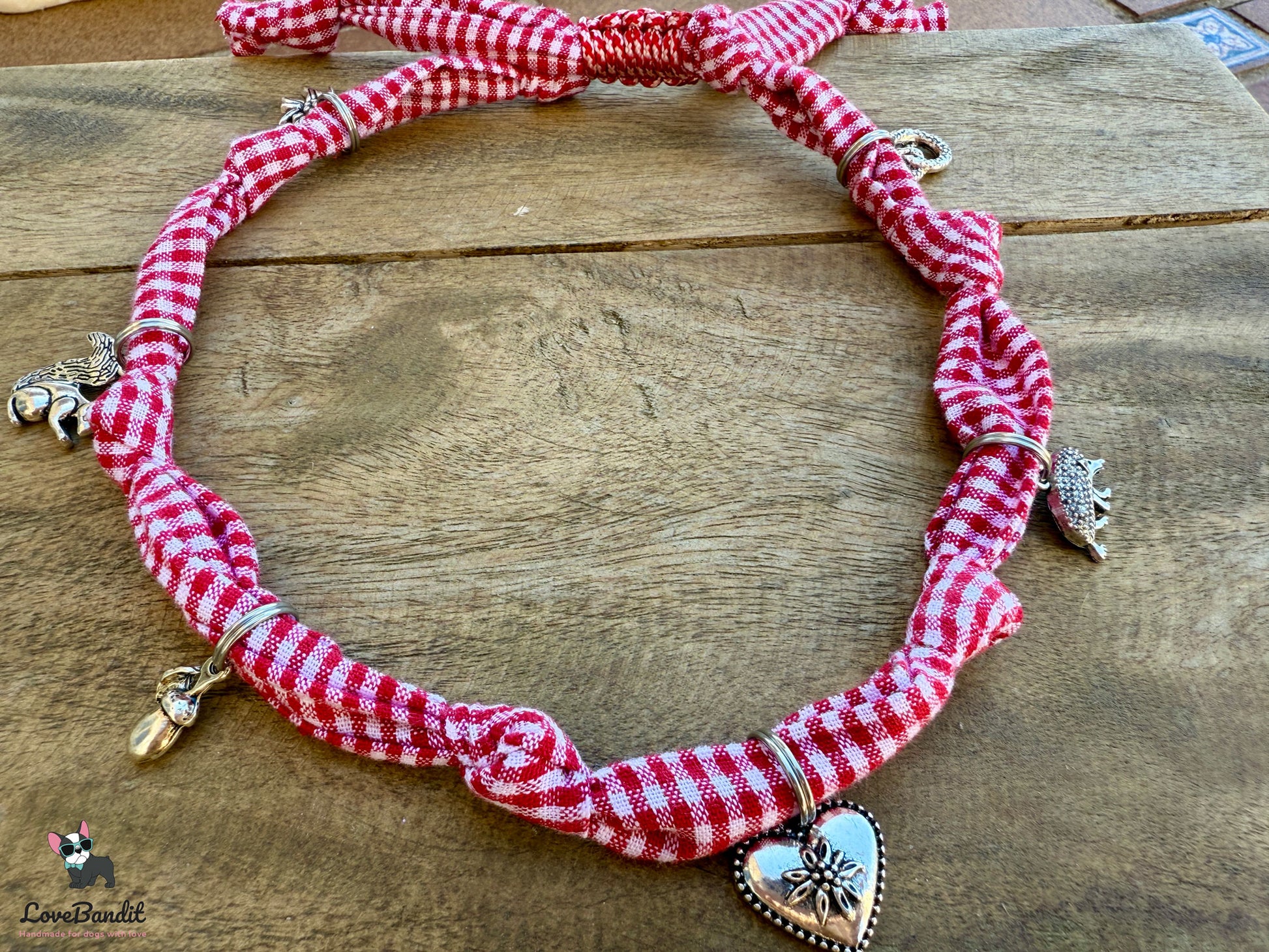 Schmuckkette für Hunde Wiesn Edition rot Vichy Lovebandit