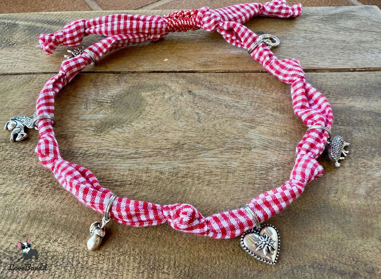 Schmuckkette für Hunde Wiesn Edition rot Vichy Lovebandit