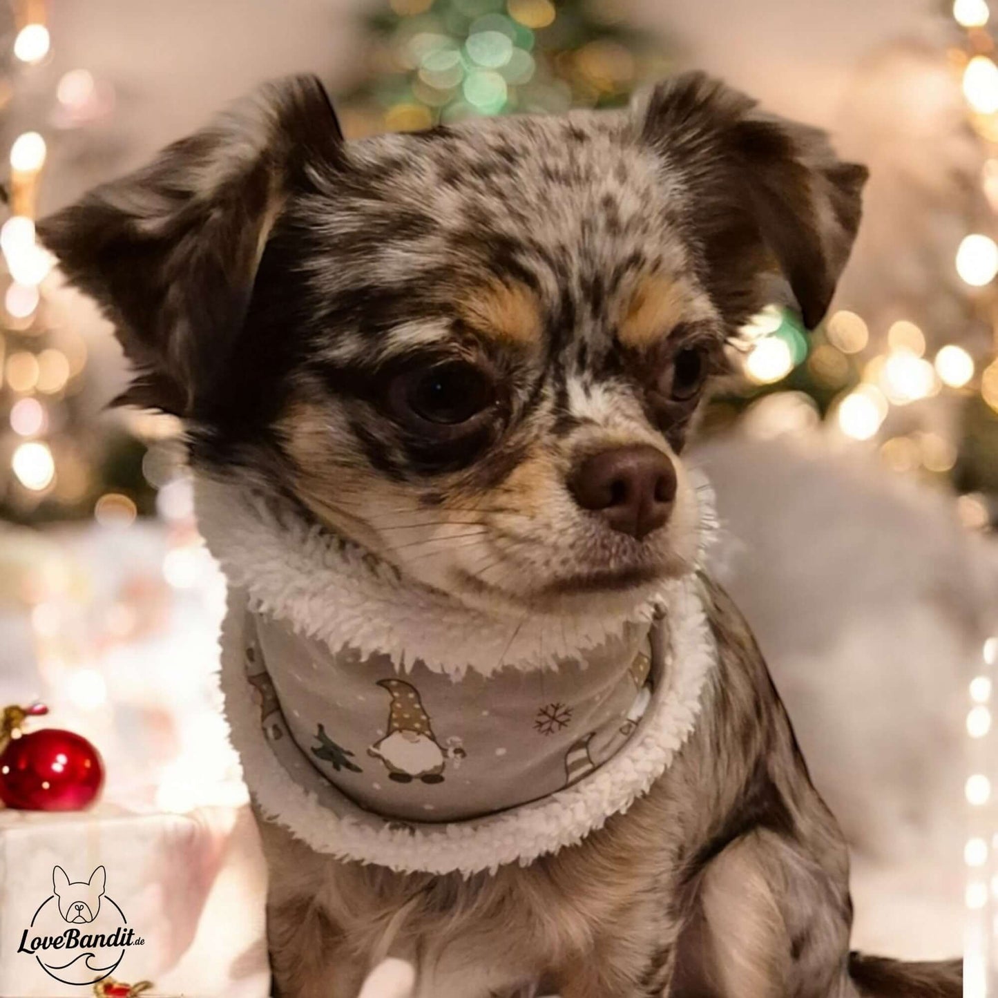 Hundeloop Hundeschal Kleiner Wolf Blau Lovebandit