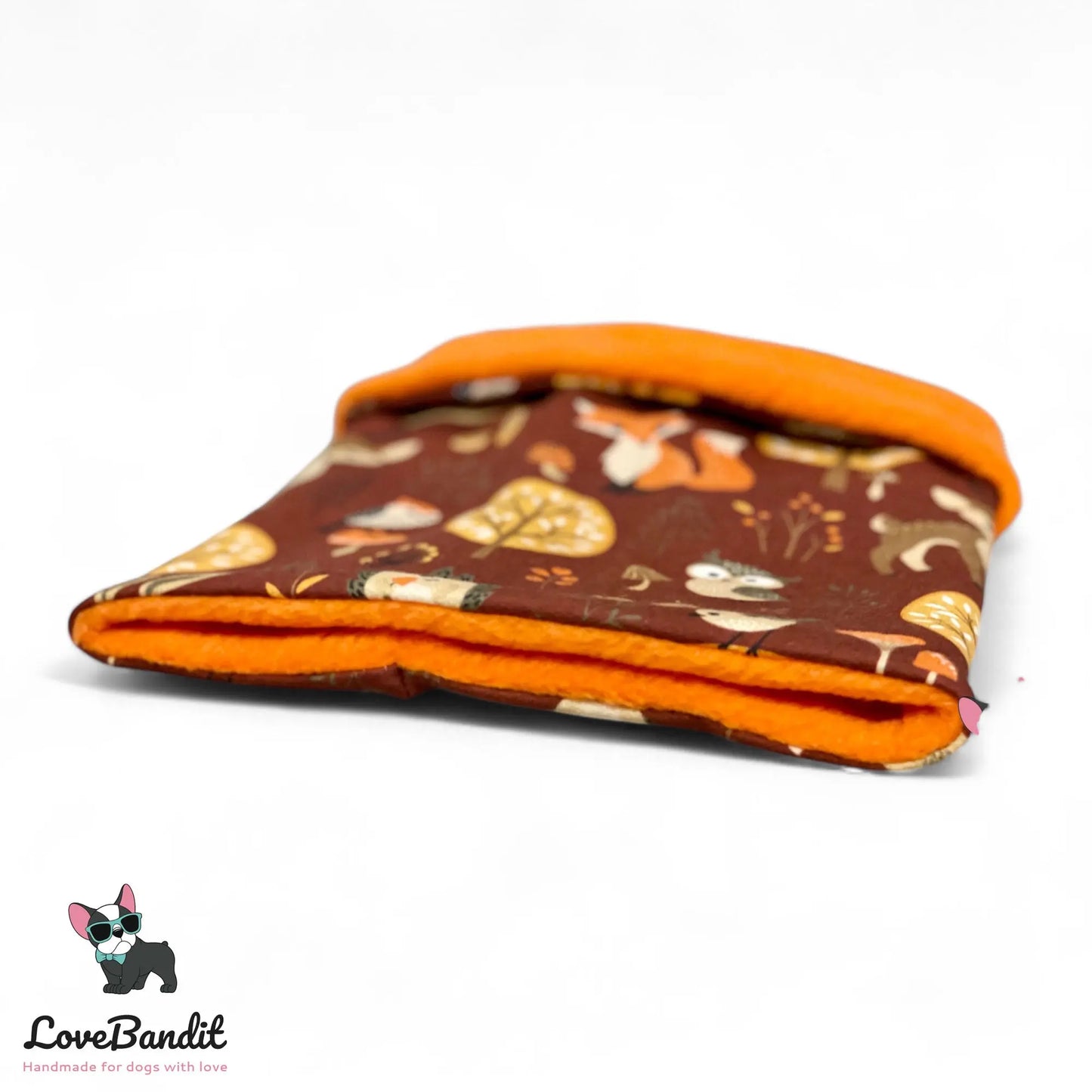 Hundeloop Hundeschal "Herbstwald" Braun/Orange mit Fleece oder Teddyplüsch - LoveBandit