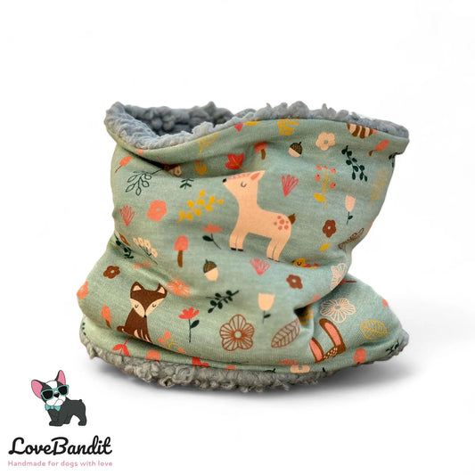 Hundeloop Hundeschal Waldtiere grün - LoveBandit