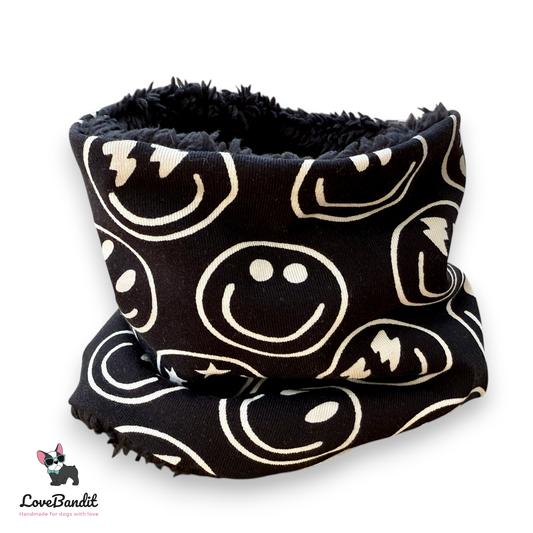 Hundeloop Hundeschal Smiley Black & White-LoveBandit