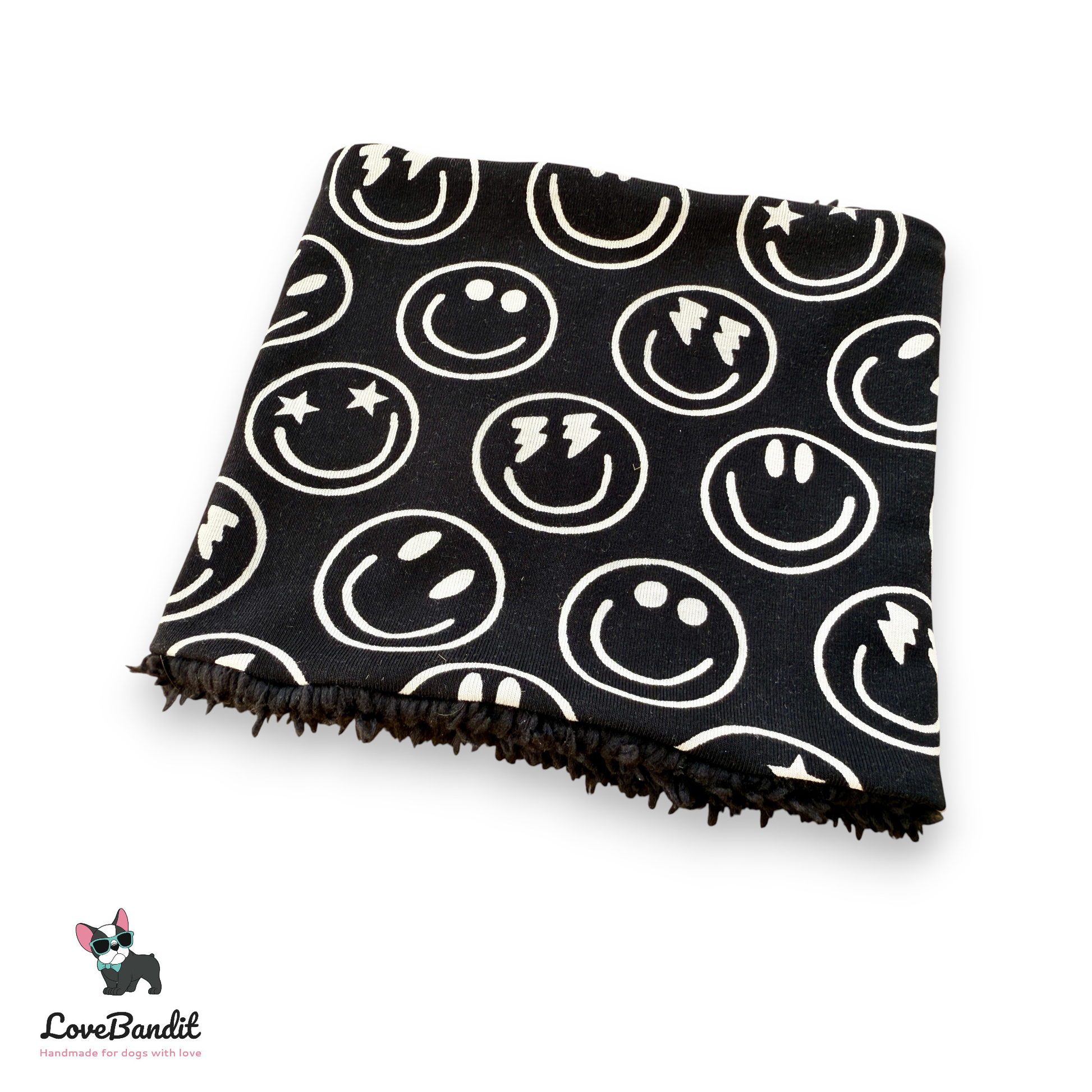 Hundeloop Hundeschal Smiley Black & White-LoveBandit