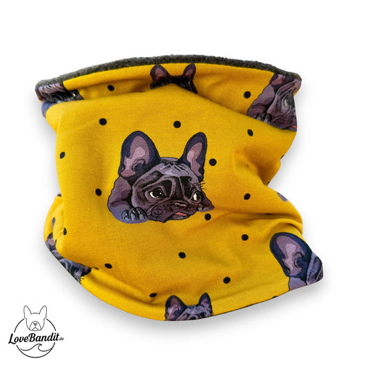Hundeloop Hundeschal Französische Bulldogge Senfgelb Lovebandit