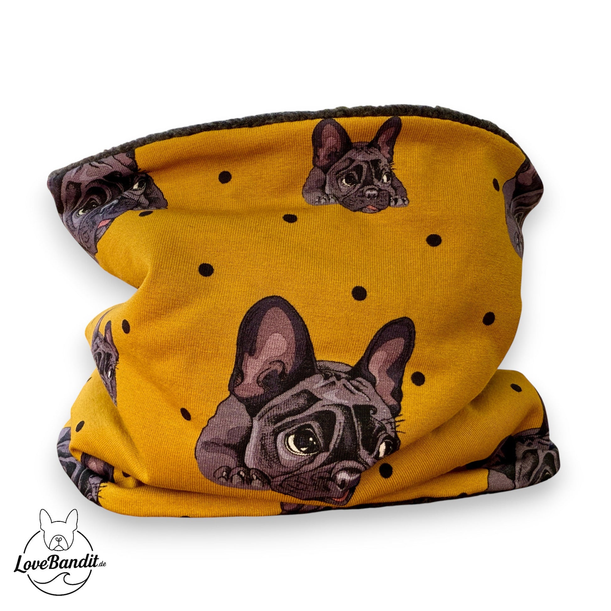 Hundeloop Hundeschal Französische Bulldogge Senfgelb Lovebandit