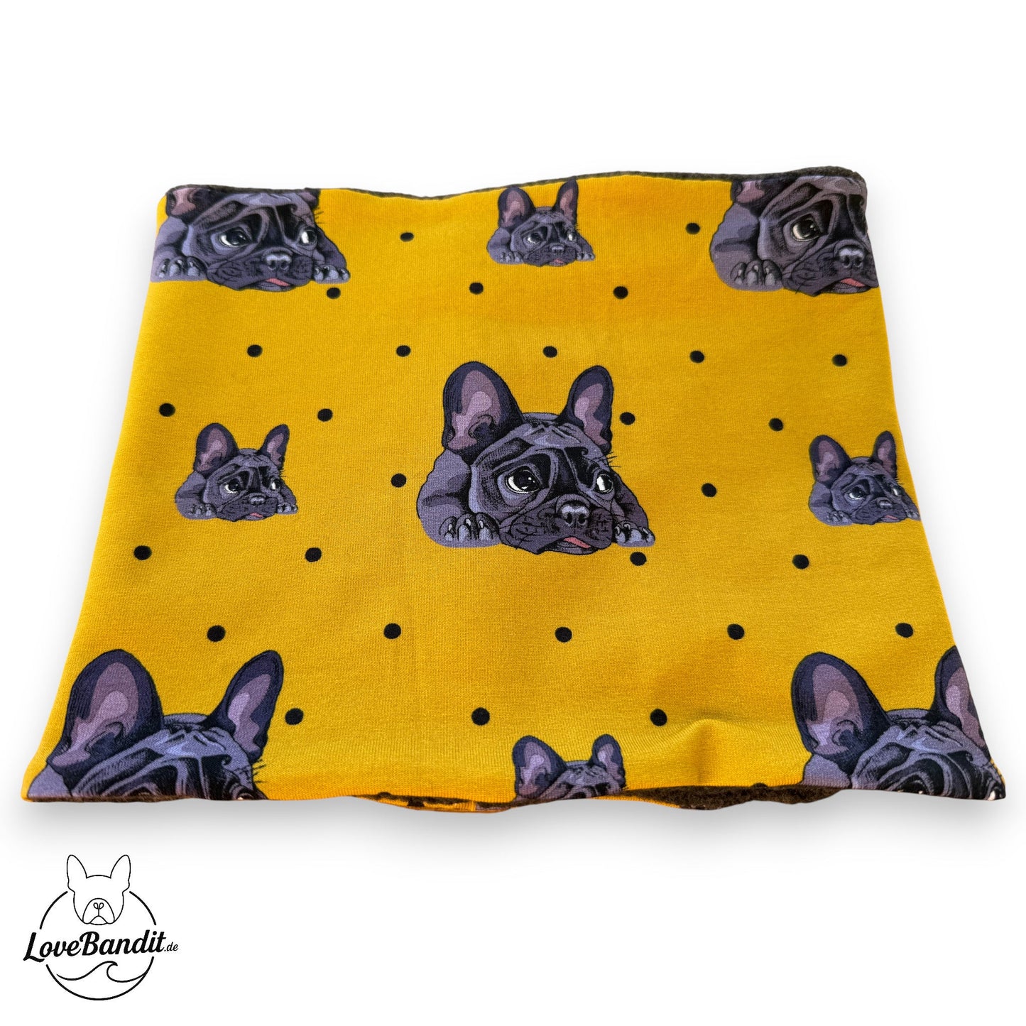Hundeloop Hundeschal Französische Bulldogge Senfgelb Lovebandit