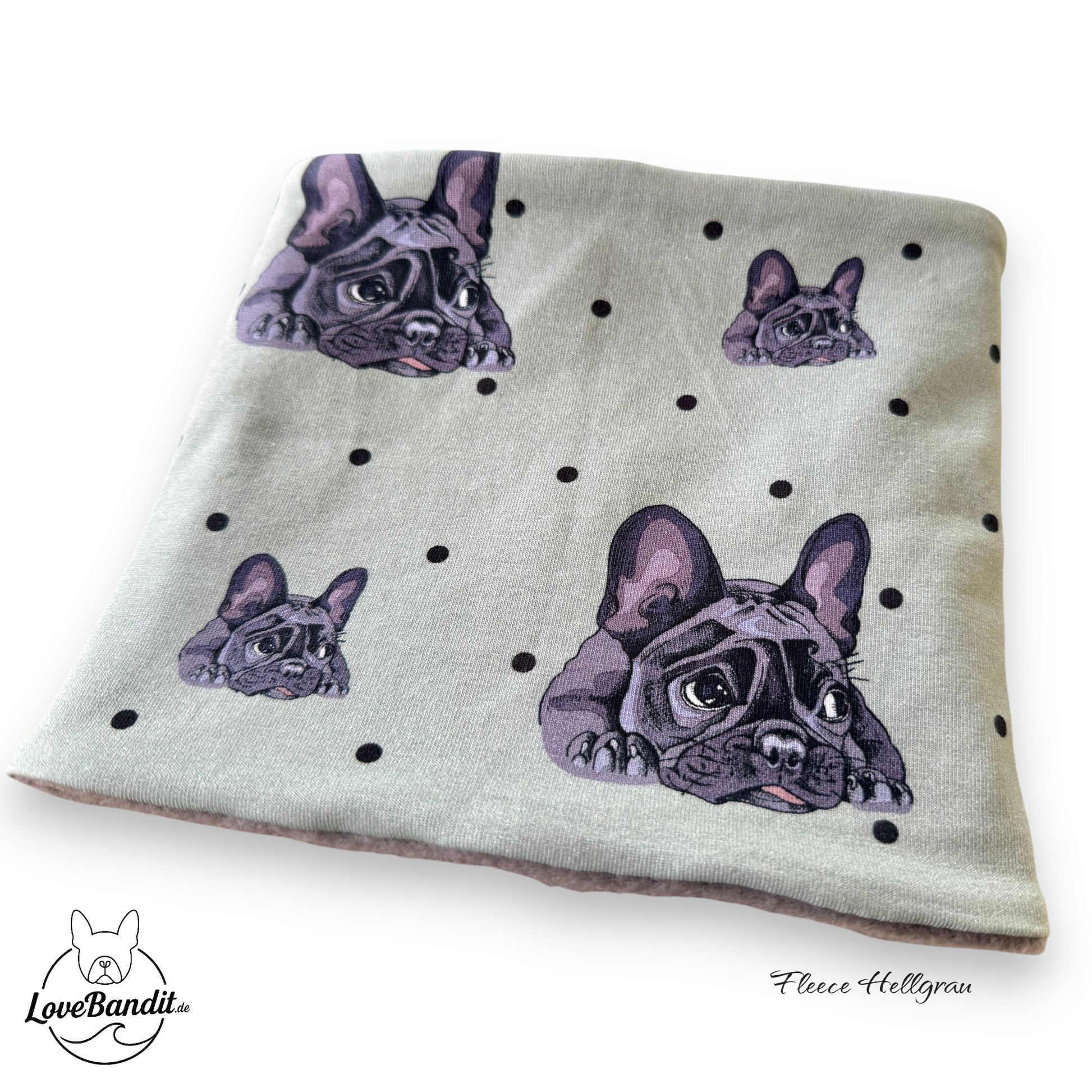 Hundeschal Hundeloop Französische Bulldogge Lindgrün Lovebandit