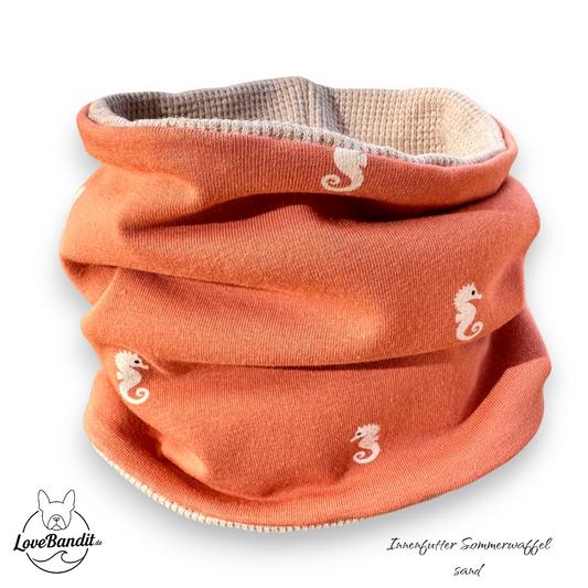 Hundeloop Hundehalstuch Frühling Sommer Seepferdchen Apricot Lovebandit
