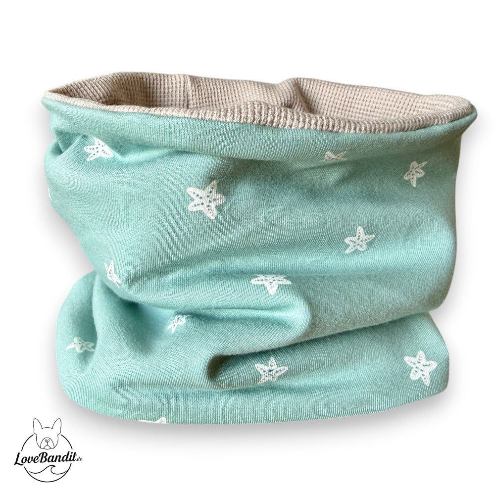 Hundeloop Hundehalstuch Frühling Sommer Seesterne Mint Lovebandit
