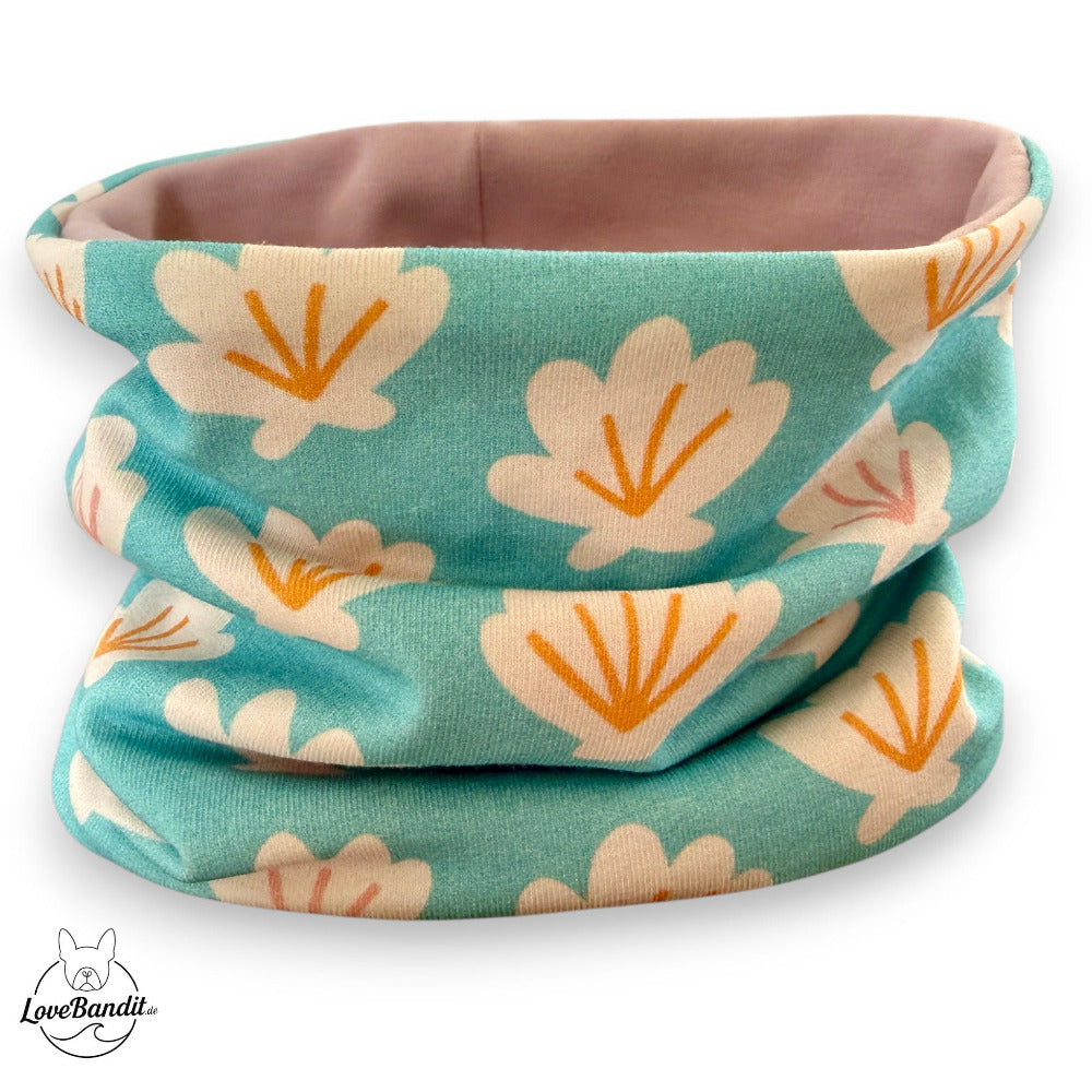 Hundeloop_Hundeschal_Fruehling_Sommer_Strandtag_Tuerkis_orange-lavendelrosa-LoveBandit