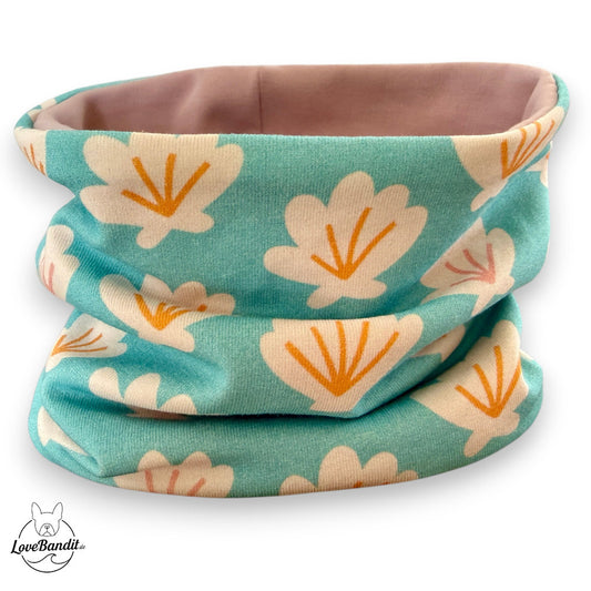 Hundeloop_Hundeschal_Fruehling_Sommer_Strandtag_Tuerkis_orange-lavendelrosa-LoveBandit