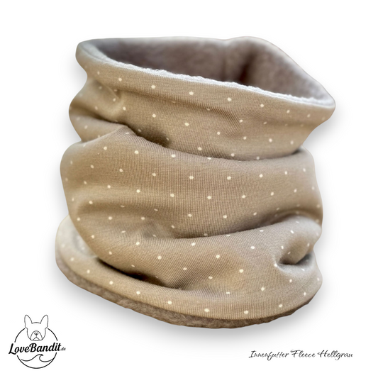 Hundeloop Hundeschal Mini Punkte taupe Lovebandit