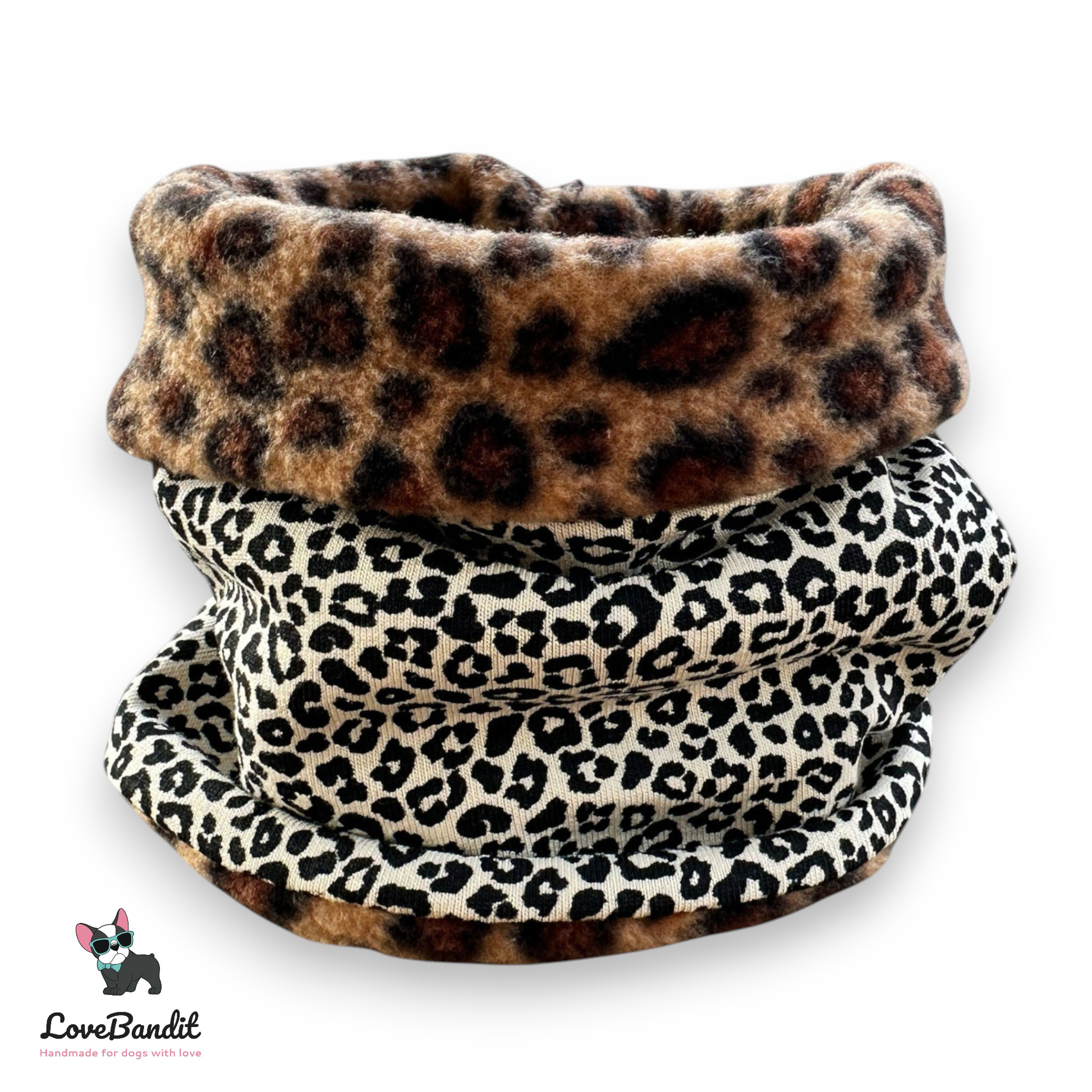Hundeloop Hundeschal "Total Leo" Leopardenprint mit Leo Fleece Lovebandit
